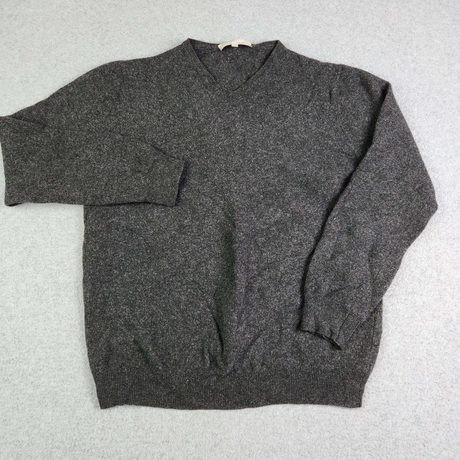 Ferre Milano Sweater Mens Xxl Black Wool Cashmere Knitwear Long Sleeve V-Neck